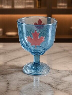 Vintage Light Blue Glass Niagara Falls Canada Souvenir Mug